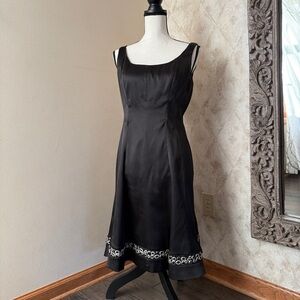 Jones Wear Black Midi Dress with Silver Accents